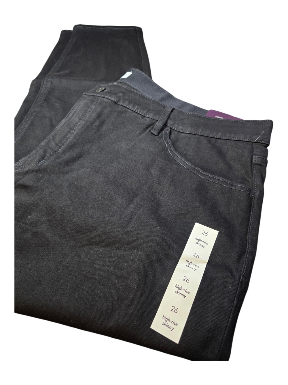NWT Ava & Viv Black High Rise Skinny Jeans Plus Size 26 Comfort Stretch Denim